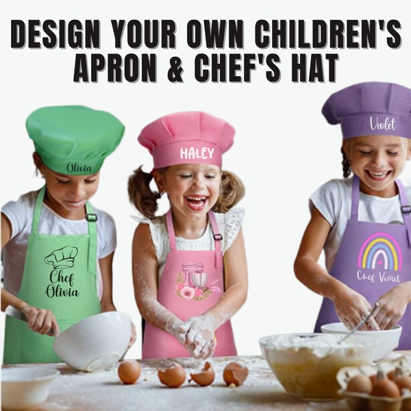 Kid's Personalised Aprons | Design Your Own Children's Apron | Junior Chef |  Preschool | Painting | Arts and Crafts | Kids Cooking Parties