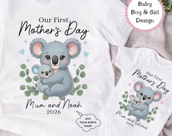 Personalised First Mother’s Day | Custom Mum & Baby Matching Outfits | Koala | Sold Separately | 1st Mothers Day 2026 Gift | Keepsake