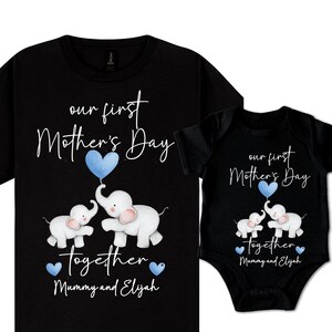 Personalised Our First Mother's Day Matching T-Shirt and Onesie Set 1st Mother's Day Together Mummy and Me Mothers Day Gift Keepsake image 2