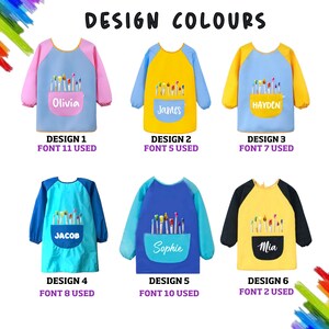 Personalised Art Smock Painting Art Smock Arts & Crafts Water proof Perfect Gift for Preschool Kindergarten Birthday Christmas image 2