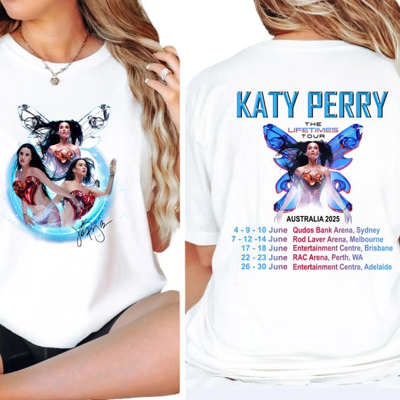 Katy Perry - The Lifetimes Tour  - Concert T-Shirt - Hoodie - Sweatshirt | Katy Perry Fan | Australian Tour 2025 | Front and Back Design