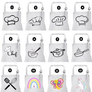 Kid's Personalised Aprons Design Your Own Children's Apron Junior Chef Preschool Painting Arts and Crafts Kids Cooking Parties image 4