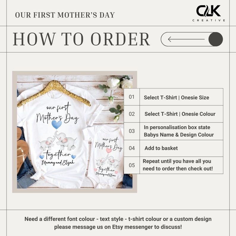 Personalised Our First Mother's Day Matching T-Shirt and Onesie Set 1st Mother's Day Together Mummy and Me Mothers Day Gift Keepsake image 9