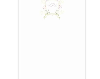 Personalized Monogram Notepad | Colorful Floral Chinoiserie Notepad | Personalized Crest | To-Do Notepad | Personalized Notepad | Gifts