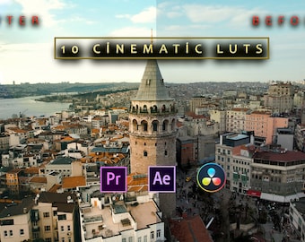 10 LUT preimpostate per Video e Foto / luts vlog / Adobe After Effects / Premiere Pro / Photoshop luts / CUBE / luts fcpx Color / Grading