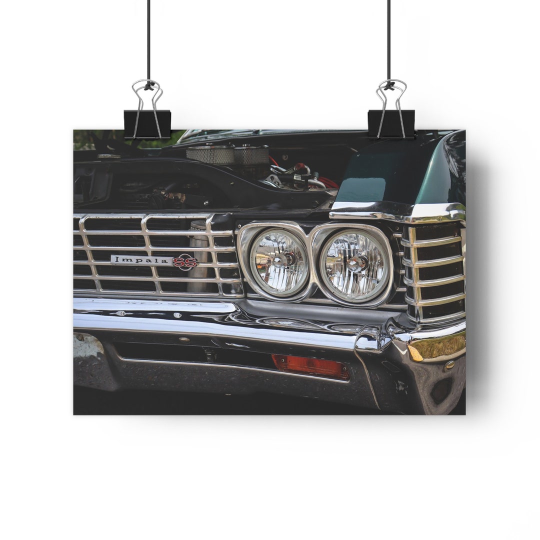 1967 Chevrolet Impala SS 427 Headlight Giclée Print, Classic Car Print ...