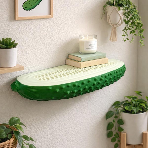 Floating Pickle Shelf | Funny Kitchen Wall Shelf | Pickle Decor | Quirky Floating Shelf | Unique Home Decor Gift