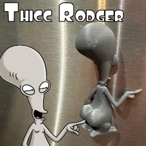 Magnete spesso Roger the Alien / magnete divertente / regalo scherzoso / idea regalo divertente / magnete da frigorifero / papà americano / porta carta / magnete da frigorifero