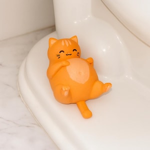 Fat Cat Toilet buddy - Toilet bolt cover - Toilet nut cover - toilet accessories - bathroom decor - cute bathroom decor - Toilet buddy - cat