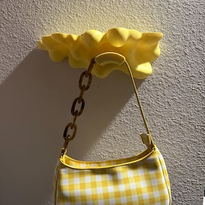 Floating Wall Shelf with Purse Hook, Mid-Century modern home decor, Gift for her , aesthetic shelf, Bold Shelf, colorful decor, MCM decor
