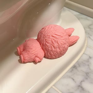 Tired LaBubu Toilet buddy - Toilet bolt cover - Toilet nut cover - toilet accessories - bathroom decor - cute bathroom decor - Toilet buddy