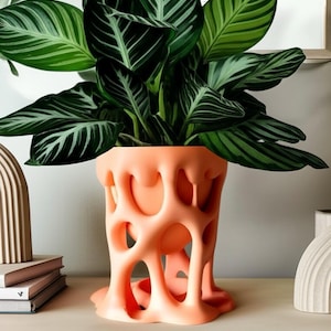 Melting Plant Pot + Drip Tray - For Plant Lovers-Desk plants-Kitchen planters-Modern planter-Floor planter-Hanging planter-Plant stool-Plant