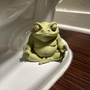 Meditating Frog Toilet buddy - Toilet bolt cover - Toilet nut cover - toilet accessories - bathroom decor - cute bathroom decor - Kids Decor