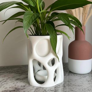 Organic Plant Pot + Drip Tray - Decorative art-Desk plants-Kitchen planters-Modern planter-Floor planter-Hanging planter-Plant stand-Plants