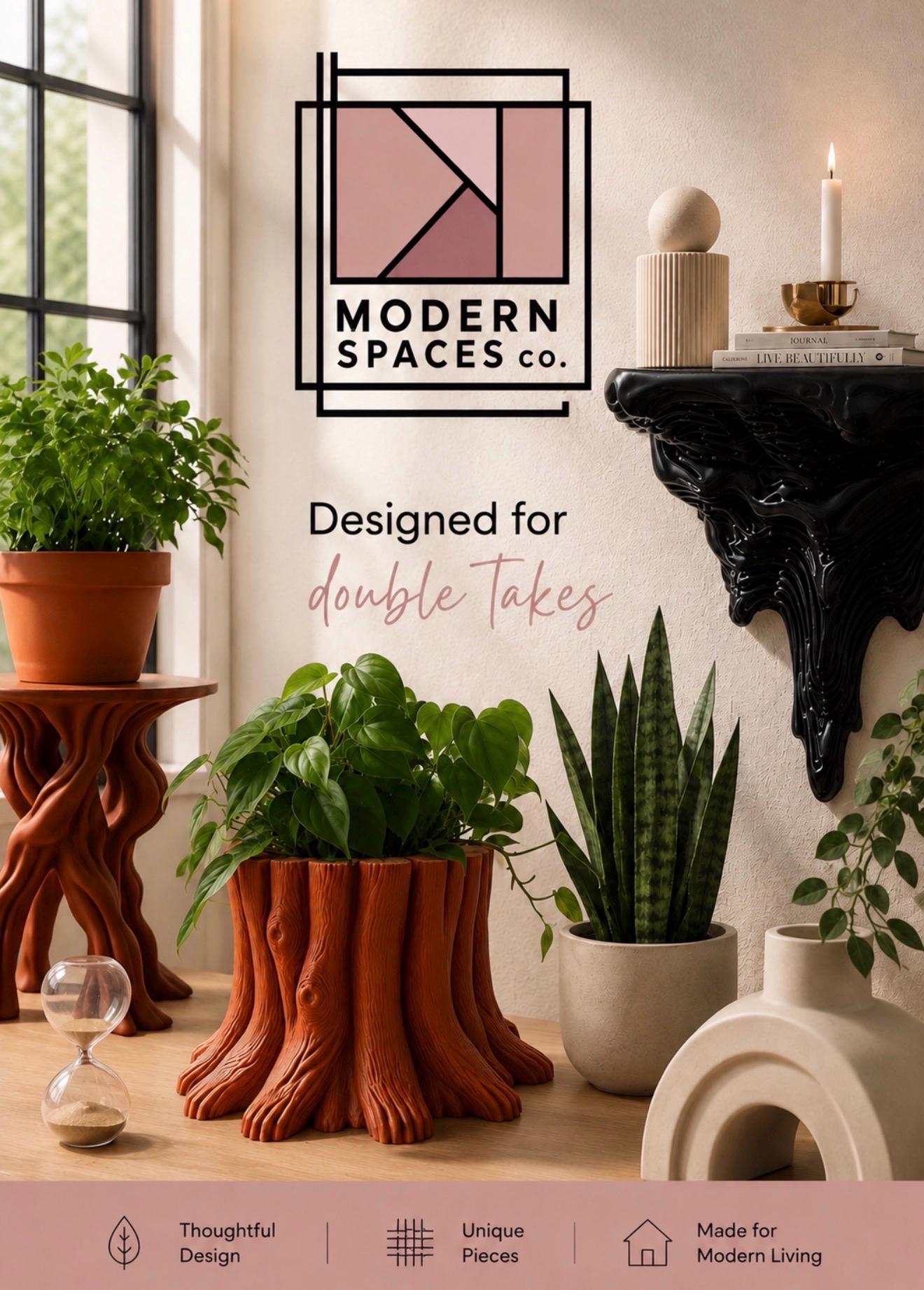 Modern Plant Riser Tree Root Plant Stand for Indoor Plants – Modern Planter Riser, Organic ...