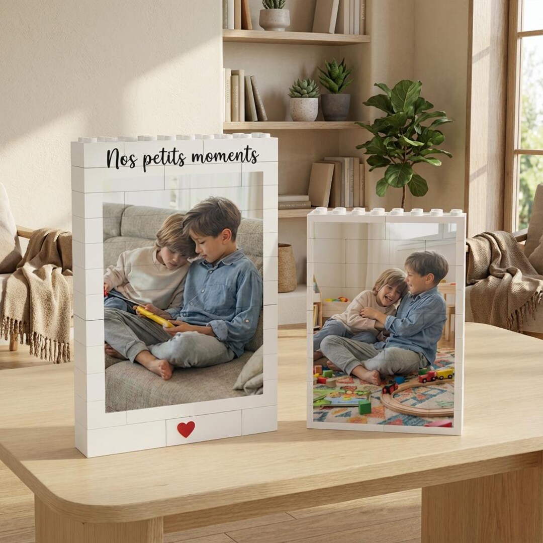 Personalized 2 Photo Rectangle Building Block, Custom Picture Puzzle ...