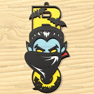 Archivo SVG de vampiro de Halloween cortado con láser, compatible con Glowforge, archivo digital de Halloween