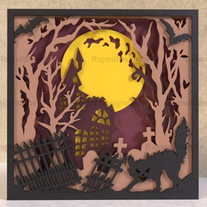 Halloween Laser Cut File, Spooky Halloween SVG, Digital File for Glowforge