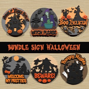 Halloween Svg Laser Cut Files, Glowforge Halloween Designs, Digital File Bundle