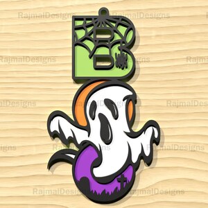 Boo Ghost Halloween Svg Laser Cut File, Glowforge Halloween Digital File, Halloween Decor svg