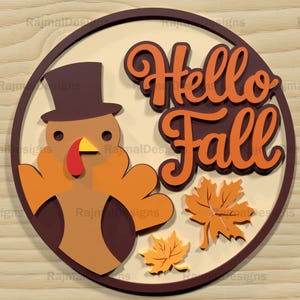 Hallo herfst SVG, Thanksgiving lasergesneden bestand, herfstbord decor, pompoen SVG, digitaal bestand