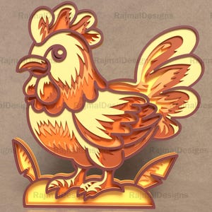 Chicken Farm Layered SVG File for Laser Cutting, Digital File, Wood Farm Sign for Glowforge and Cricut