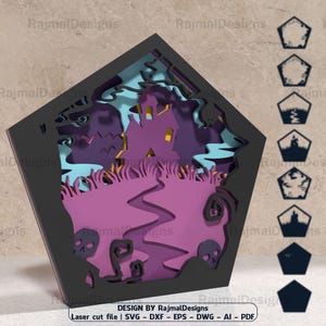 Halloween Haunted House Laser Cut Svg, Glowforge Files, Digital File For Laser Cutting