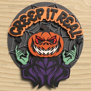 Spooky Season Halloween SVG Laser Cut File, Halloween Decoration Digital File