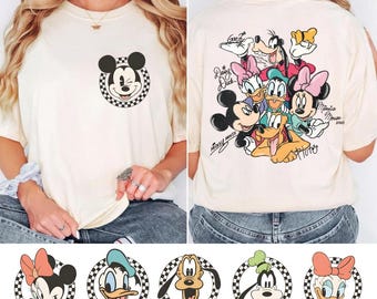 Vintage Mickey and Friends BUNDLE OF 6 PNG, Magic Kingdom Characters Shirt Design, Mickey Family Matching Tee, Instant Download File 300DPI