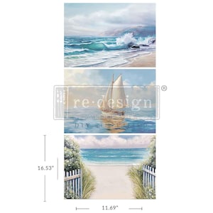Seascape Melody Decoupage Paper by Redesign with Prima