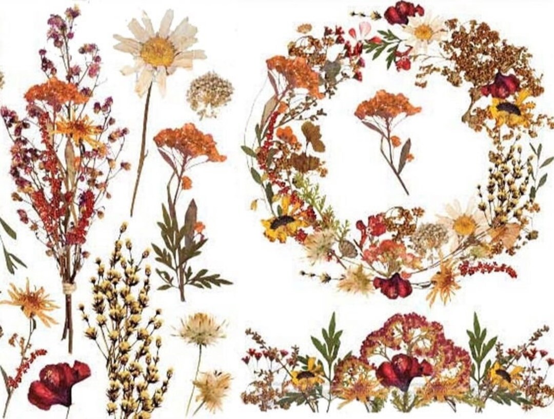 Dried Wildflowers Redesign With Prima Middy Transfer - Etsy