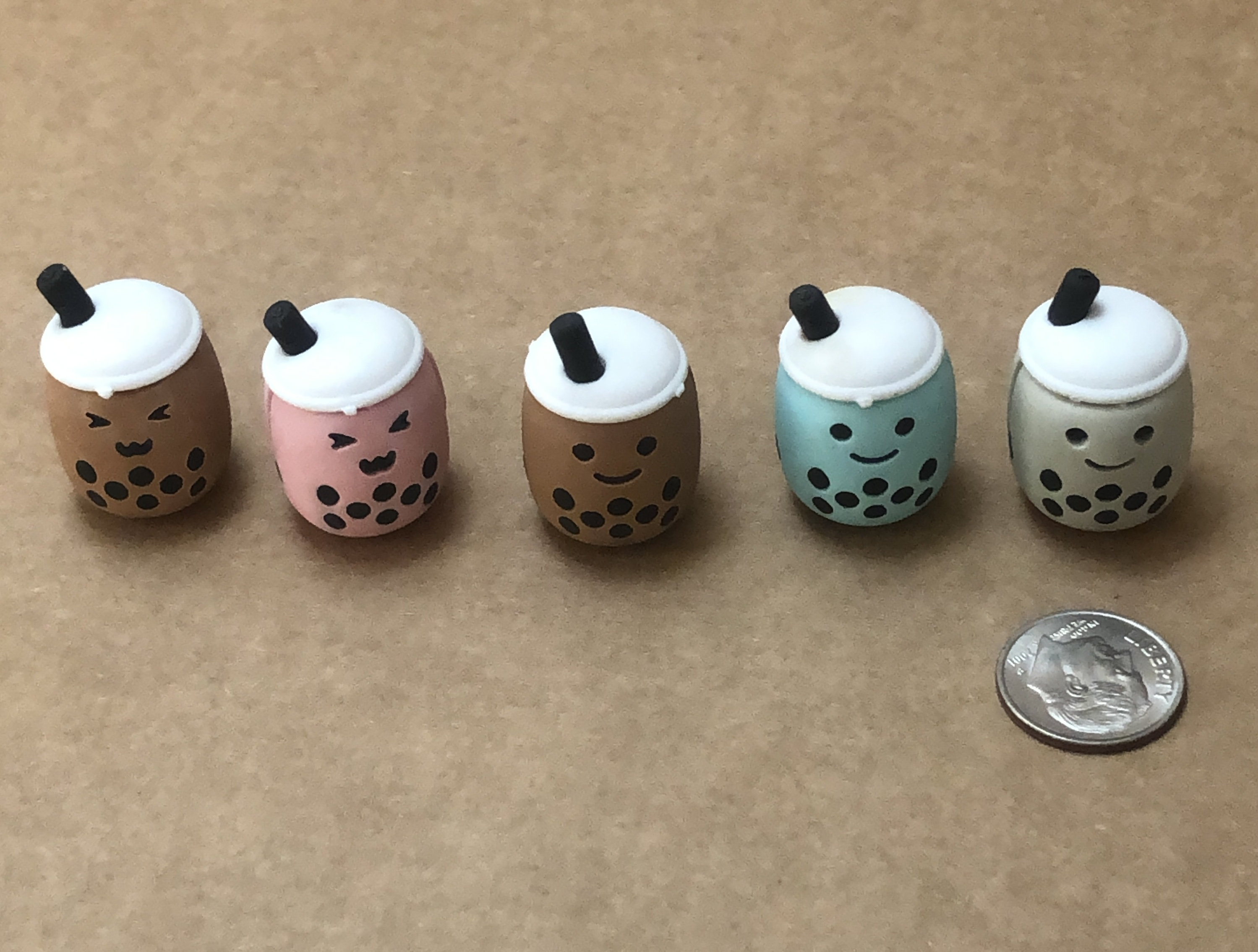 3D Boba Tea Eraser Set of 5 With Gifts /cute Erasers, Cute Erasers