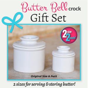 Butter Bell® Crock & Petit Bell Gift Set – Classic White