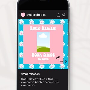 Digital Canva Daisy Template for Book Reviews - Perfect for Bookstagram and Booktok
