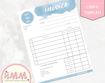 Invoice Template Printable I Canva Template I Editable Order Form I ...