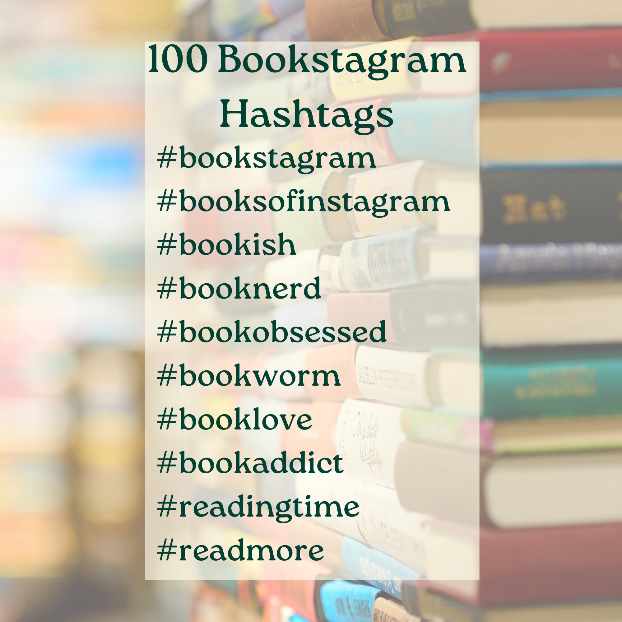 100 Best Bookstagram Hashtags for More Engagement and Reach Etsy