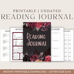 Gothic Printable Reading Journal - Track Your Reading Progress & Enhance Your Bookish Journey | Book Tracker, Reading Log, Bookish Gift