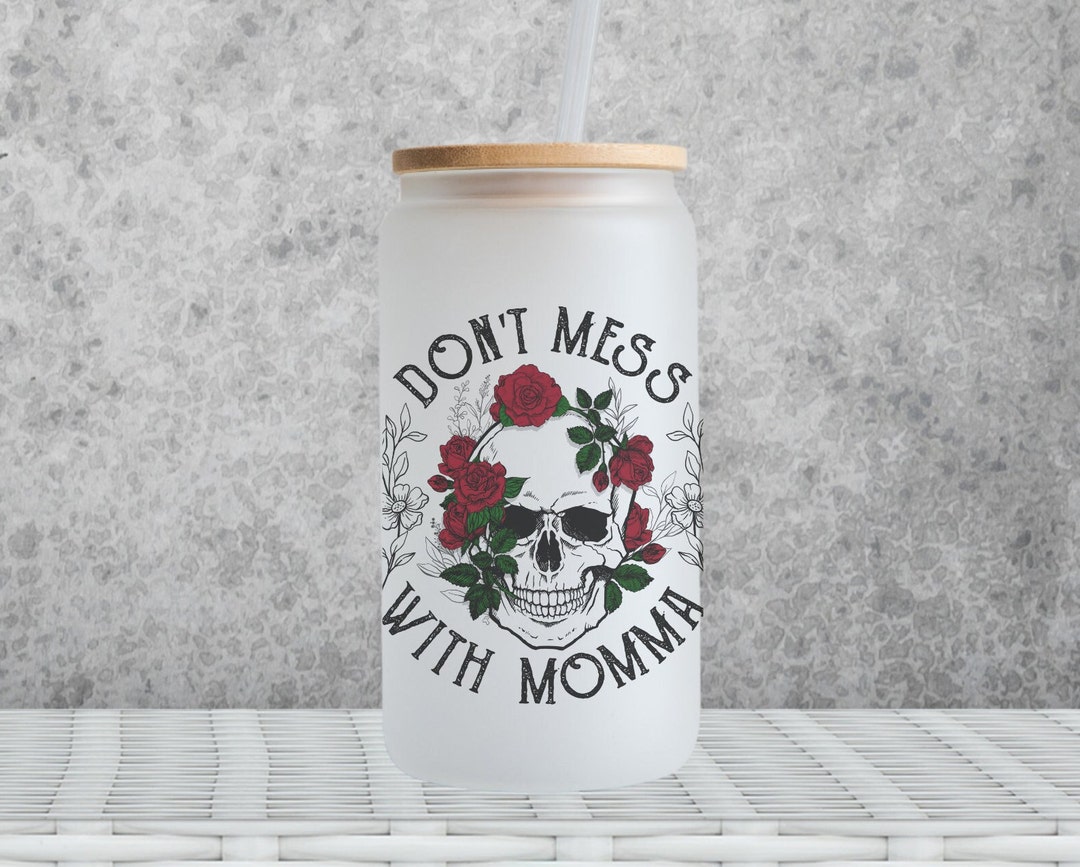 Frosted Glass Cans 16 OZ With Bamboo Lid and Plastic Straw Beer Cans