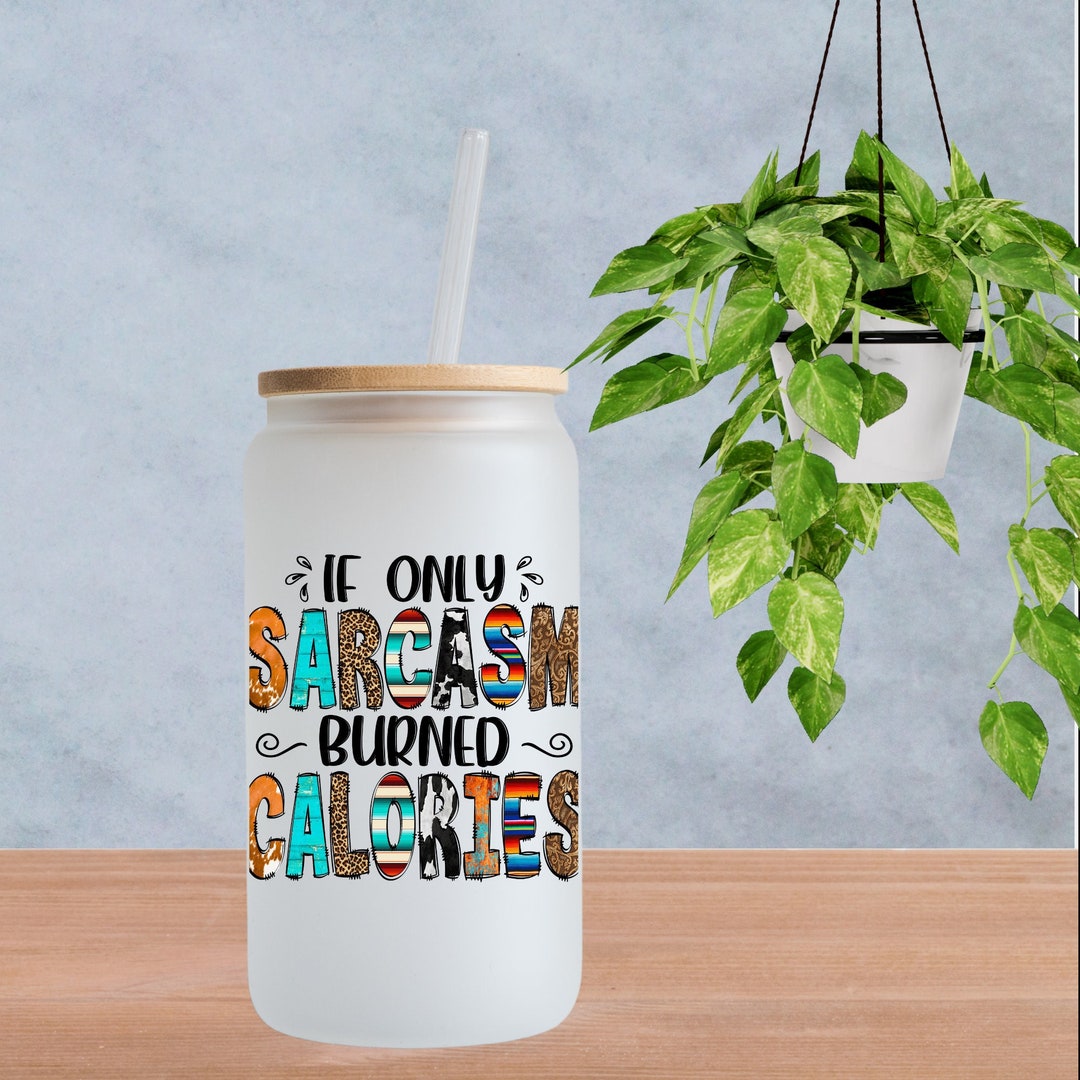 Frosted Glass Cans 16 OZ With Bamboo Lid and Plastic Straw Beer Cans