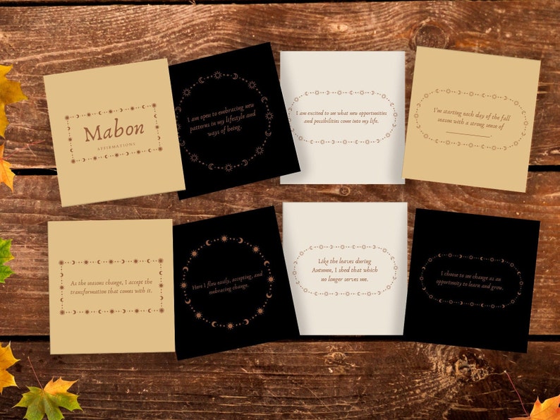 Mabon Affirmation Cards Printable Affirmations Autumn - Etsy