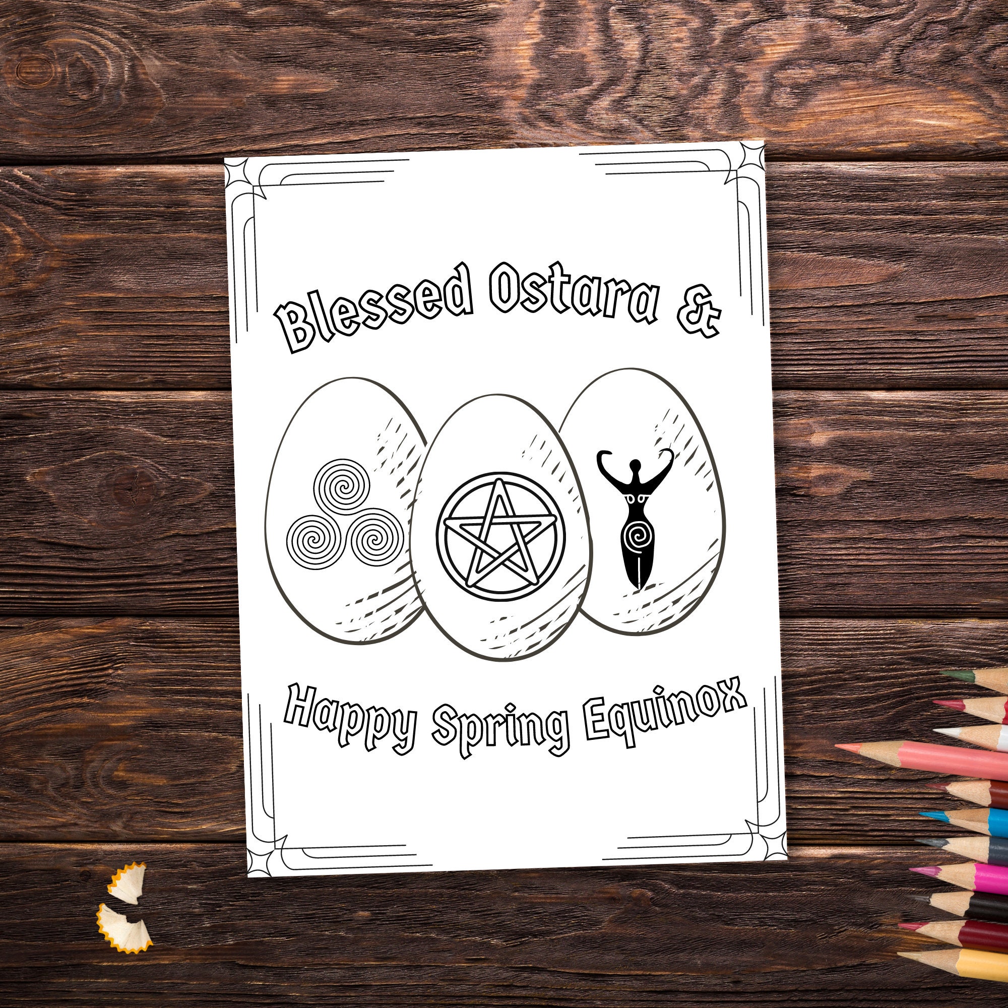 Ostara Coloring Pages 5 Page Printable Coloring Book Pagan Sabbat ...