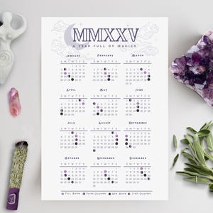 2025 Lunar Calendar | 2025 Calendar With Moon Phases | Moon Phase Calendar 2025 |