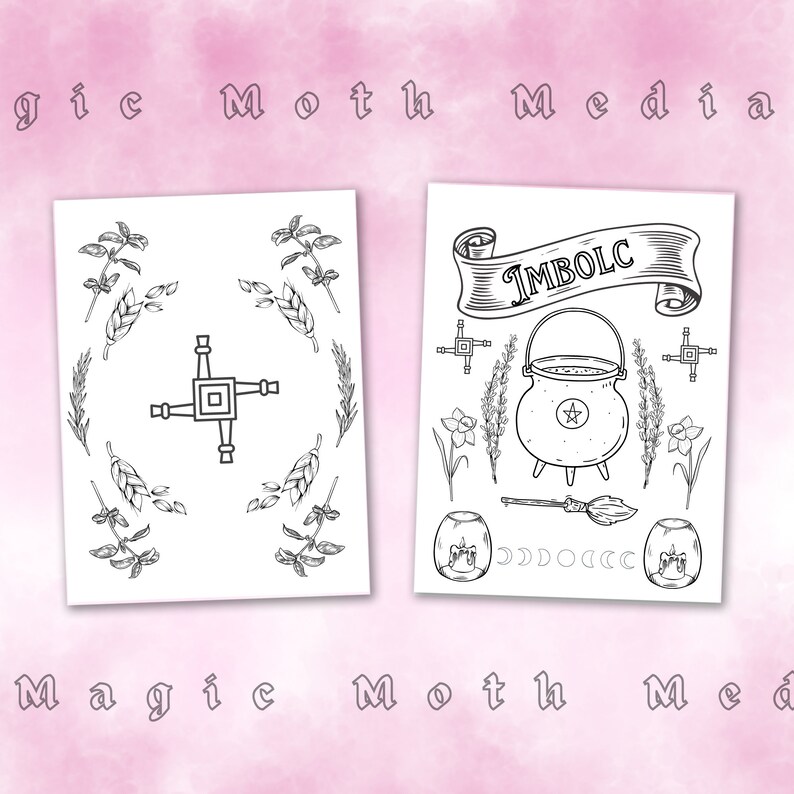 Imbolc Coloring Pages7 Page Digital Downloadwitches Coloring