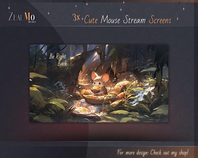 3x Cute Mouse Stream Screen / Starting, Be Right Back & Ending Stream ...