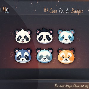 6x Panda Twitch badges / Panda Badge Design for your Stream/ Twitch Overlay