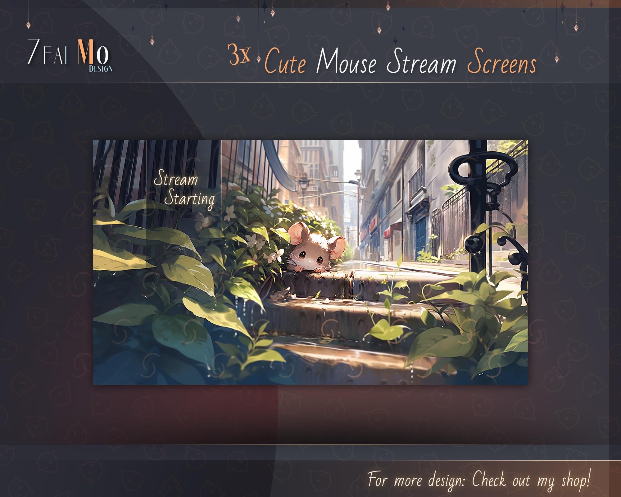 3x Cute Mouse Stream Screen / Starting, Be Right Back & Ending Stream ...