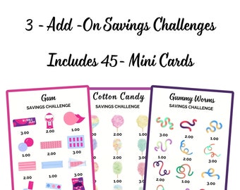 ADD ON #2 Printable Sweet Tooth Savings Challenge Box |48 PC Sweet Tooth Savings Challenge Box|Cash Envelope System|Saving Money|Candy Box