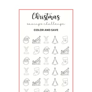 Pink Christmas Savings Challenge|Printable Savings Challenge|Color and Save Christmas Savings Challenge|Christmas in July|Cash Envelope