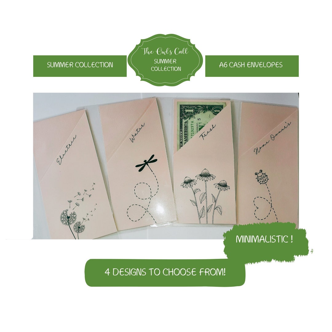 Laminated Cash Envelope A6 Budget Binders Personalized Cash Envelopes
