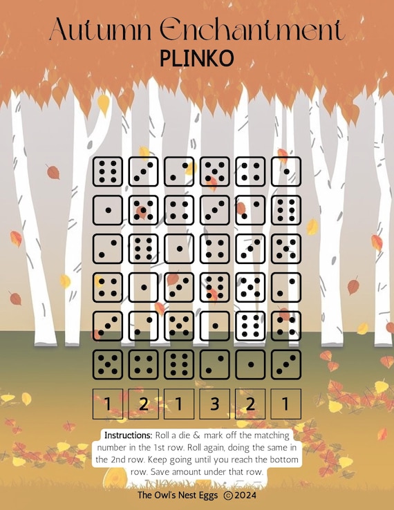ADD ON #5 Printable Autumn Savings Challenge Box |Plinko Savings Challenge|Cash Game Challenge|Roll The Dice Game|Fall Savings Challenge Box